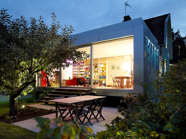 Aluminum House / Unit Arkitektur AB - Houses, Garden, Facade, Table, Bench