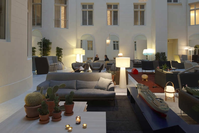 Nobis Hotel / Claesson Koivisto Rune - Hotels, Patio, Facade, Table, Lighting, Chair