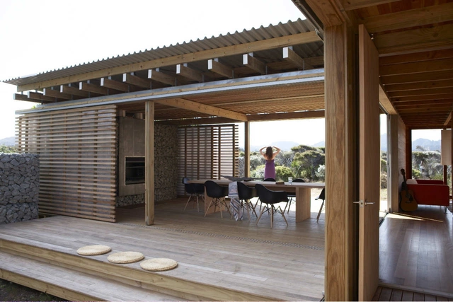 Great Barrier Island / Herbstarchitects - Houses, Deck, Beam, Facade, Column, Door, Chair, Table