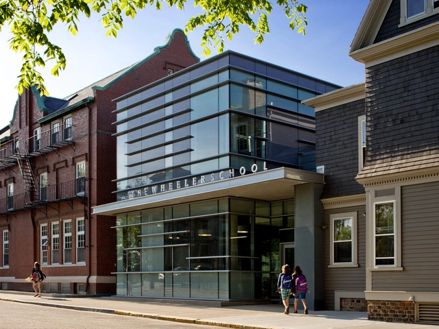 The Wheeler School Nulman Lewis Student Center / Ann Beha Architects - Student Hall, Door, Facade