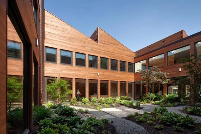 Clyde F. Barker Penn Transplant House / Rafael Viñoly Architects - University, Garden, Facade, Beam