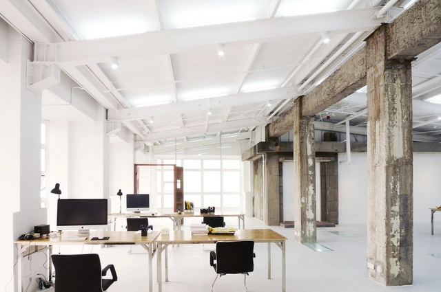 LYCS Architecture Office / LYCS Architecture - Offices Interiors, Beam, Facade, Chair, Table