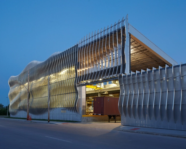 Zahner Factory Expansion / Crawford Architects - Factory, Facade, Fence