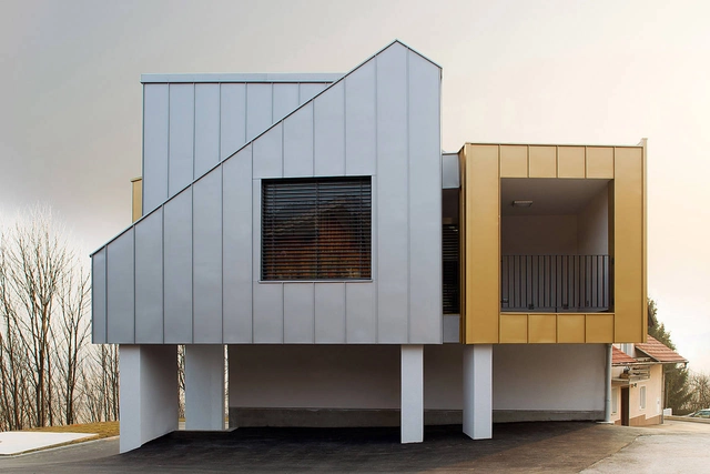 Mixed Use Building Bizovik / Tria Studio - Residential Architecture, Facade, Door