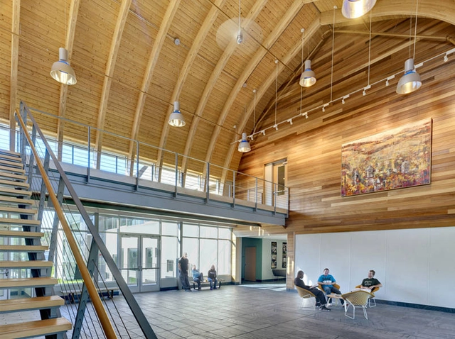 SUNY / Perkins Eastman - Educational Architecture, Beam, Stairs, Facade, Lighting, Bench