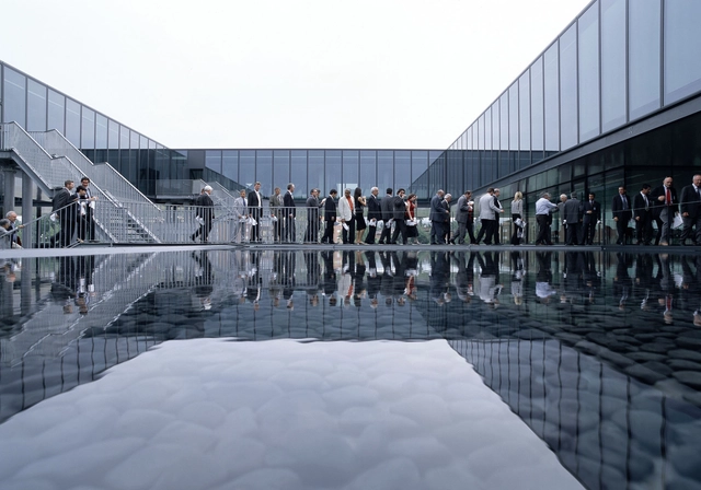 Ferrari Operational Headquarters and Research Centre / Massimiliano & Doriana Fuksas - Exterior Photography, Office Buildings, Facade, Handrail