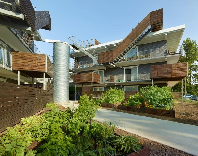 Eco Modern Flats / Modus Studio - Housing, Garden, Facade