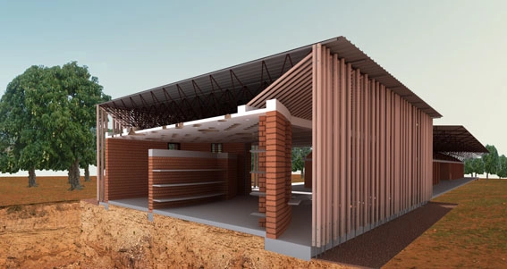 In Progress_School Library Gando / Kere Architecture - Library, Facade, Beam, Door