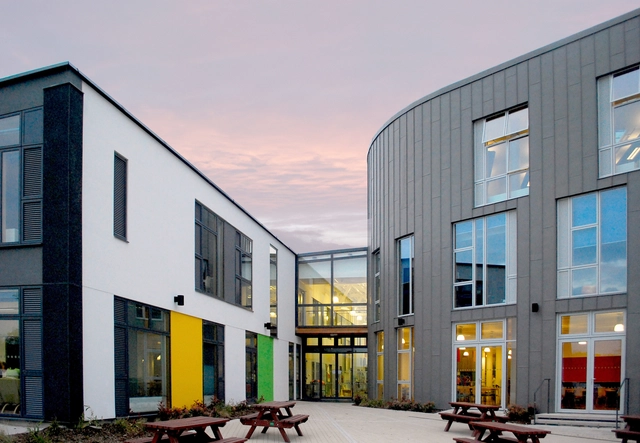 St John’s School Marlborough / Re-Format LLP - Schools , Courtyard, Facade, Bench