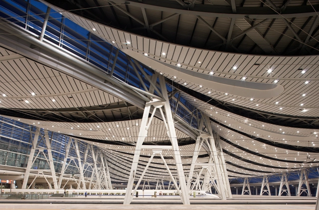 Beijing South Station / TFP Farrells -           Metro Station, Beam, Facade, Cityscape