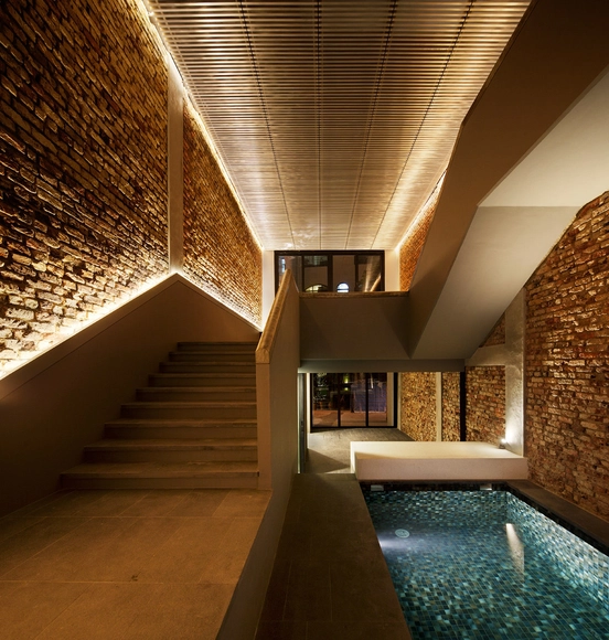 The Pool Shophouse / FARM - Residential Architecture, Facade, Stairs, Handrail, Lighting