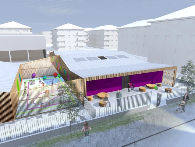 Edificio de Educación Infantil y Haurreskola / Hiribarren-Gonzalez + Estudio Urgari - Kindergarten, Fachada, Cierros