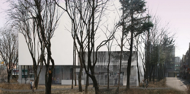 Biblioteca Pública de Daegu Gosan / Gorka Blas - Bibliotecas, Fachada, Bosque