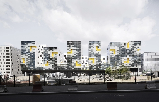 Apartment Blocks in Nanterre / X-TU - Apartments, Facade, Cityscape