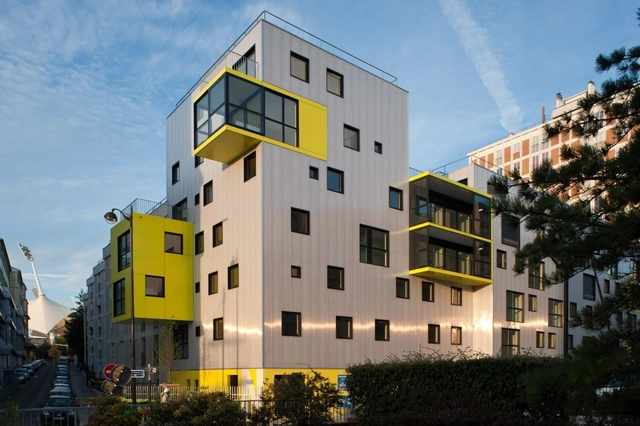 60 viviendas sociales y biblioteca de distrito - OP13 / PHD Architectes - Apartamentos