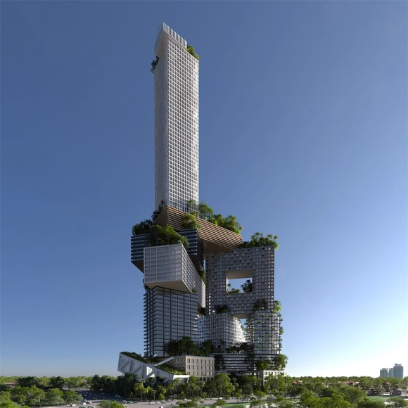 MVRDV propõe cidade vertical de 400 metros de altura em Jacarta - Imagem de Destaque