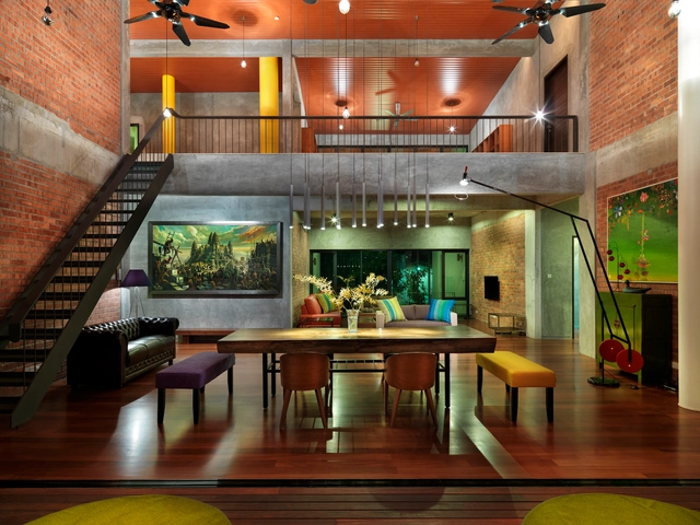S11 House / ArchiCentre - Houses, Stairs, Table, Lighting, Chair