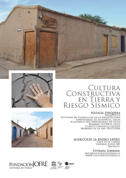 Charla "Cultura Constructiva en Tierra y Riesgo Sísmico" - Imagen Principal
