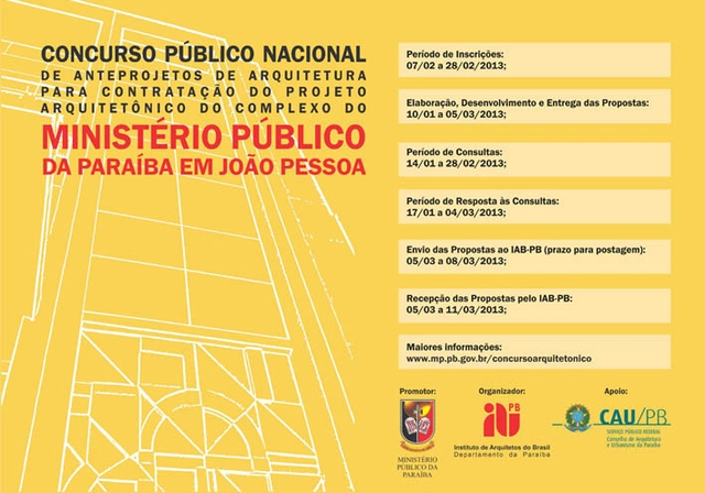 Inscrições para Concurso Público Nacional de Anteprojetos de Arquitetura / João Pessoa - PB - Imagem de Destaque