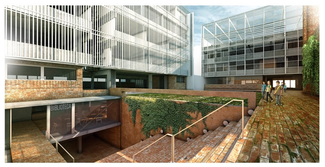 Segundo Lugar Concurso "Hacia una Nueva Arquitectura Escolar" / Mariano Alonso + Ludmilla Crippa + Ariel Jinchuk  - Kindergarten, Fachada, Barandas
