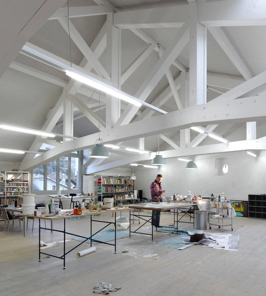 Studio in an Agricultural Building / Charles Pictet Architecte - Offices Interiors