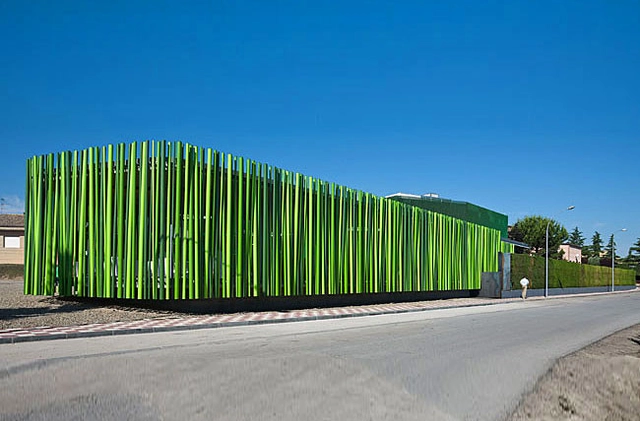 Pabellón de tubos / Vaillo + Irigaray - Pabellón, Fachada