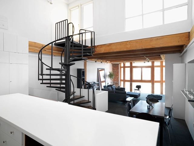 Loft Crosstown / Campos Leckie Studio - Loft, Cocina, Escaleras, Fijación Vigas, Barandas, Fachada, Mesas, Sillas