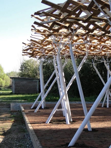 Cubierta en Las Hornillas / Carlos Espinosa Pinilla - Instalaciones Y Estructuras, Fijación Vigas