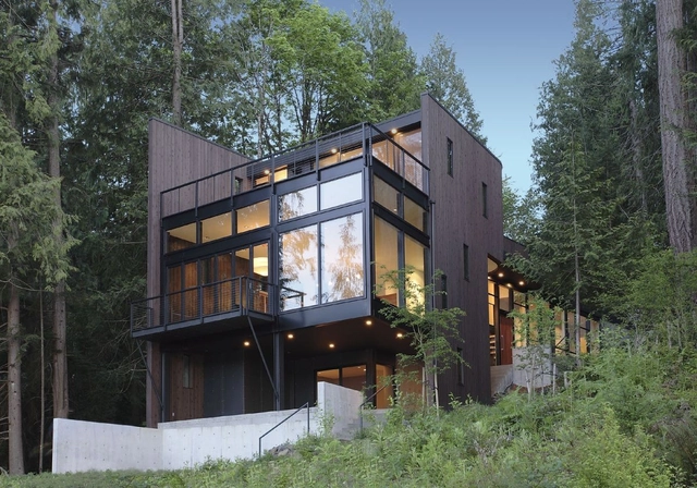 Residencia Lago Flotante / David Vandervort Architects - Casas, Fachada, Bosque