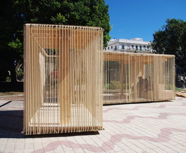 Pabellón Temporal en Cádiz / Kieran Donnellan + Darragh Breathnach + EASA - Instalaciones Temporales, Jardín, Cierros, Fachada, Sillas