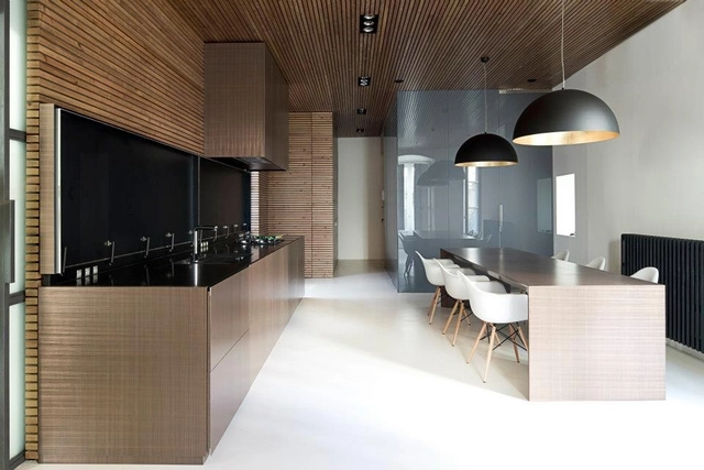 Vivienda en el Barrio Gótico de Barcelona / YLAB Arquitectos - Apartamentos, Cocina, Fijación Vigas, Mesas, Sillas, Encimera