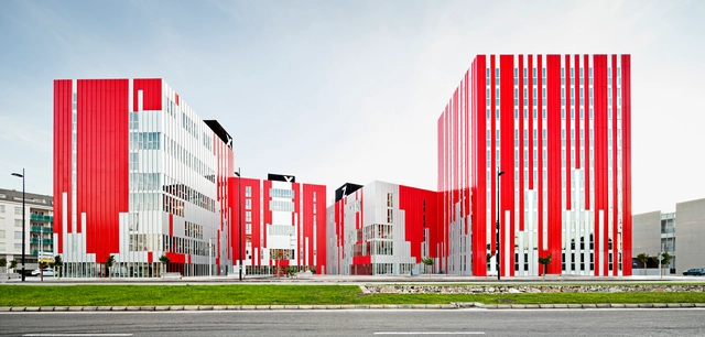 Viviendas Universitarias / Guallart Architects - Dormitorios, Fachada, Urbano