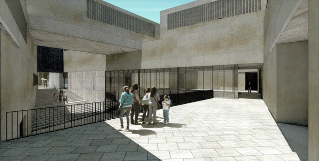 Propuesta para el Museo Regional de Atacama / David Rodriguez Arquitectos + Combeau & De Iruarrizaga Arquitectos - Museo, Patio interior, Fachada