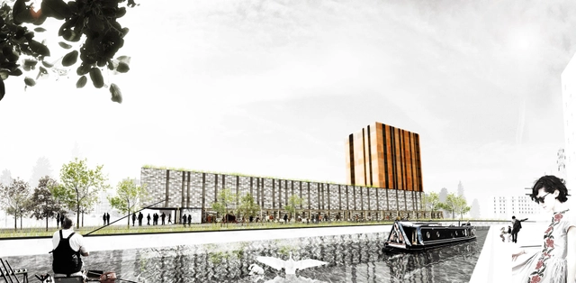 Speirs Locks Student Campus Proposal / Stallan-Brand - Facade, Cityscape