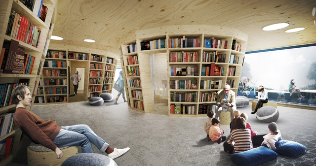 Culture Island: Public Library Proposal / UGO Architecture  - Library, Lighting, Table