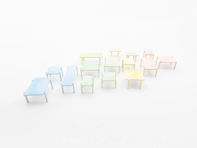 Instalação “colored-pencil table” / Nendo - Arquitetura Cultural