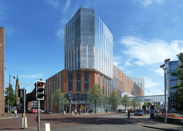 University of Ulster’s Belfast City Campus Proposal / Feilden Clegg Bradley Studios - University, Facade, Cityscape