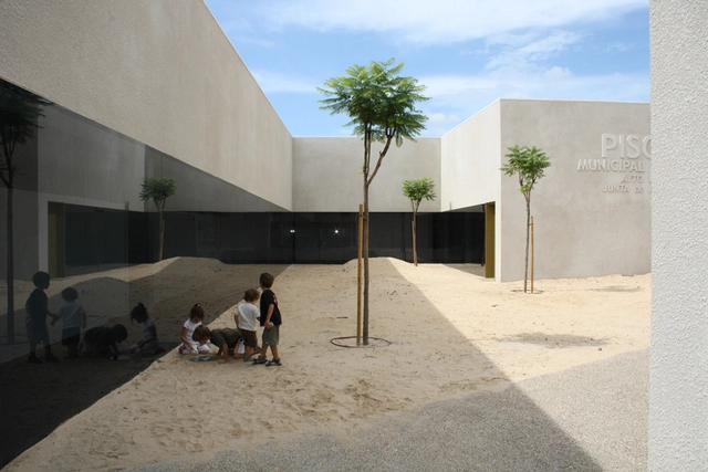 Swimming Center In Barbate / EDDEA - Swimming Pool, Facade