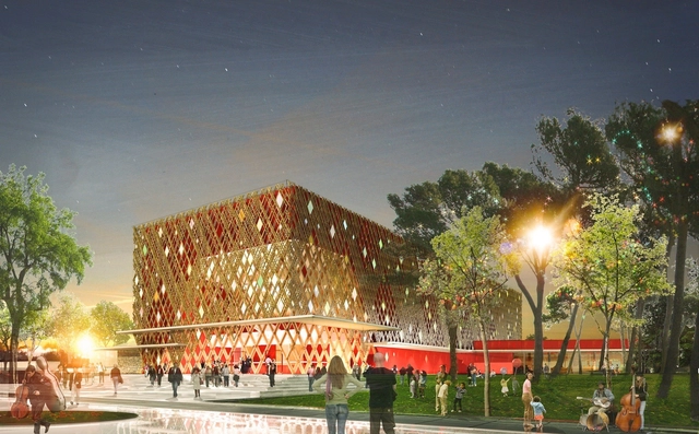 Jean-Claude Carrière Theatre Proposal / A+ Architecture - Theaters & Performance , Facade