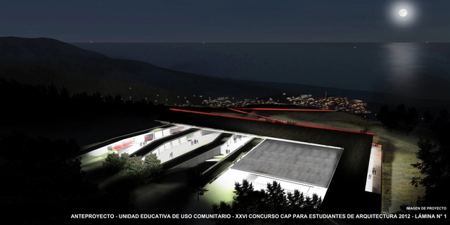 Vía de Evacuación-Albergue y Centro Comunitario / Equipo 995, Universidad Finis Terrae - Arquitectura Educacional