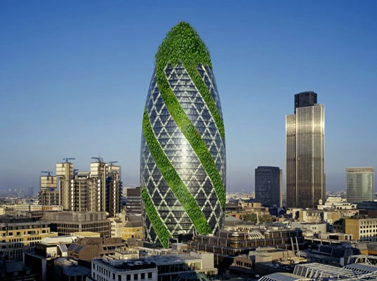 Famoso edificio Gherkin de Londres se vuelve verde... literalmente - Imagen Principal