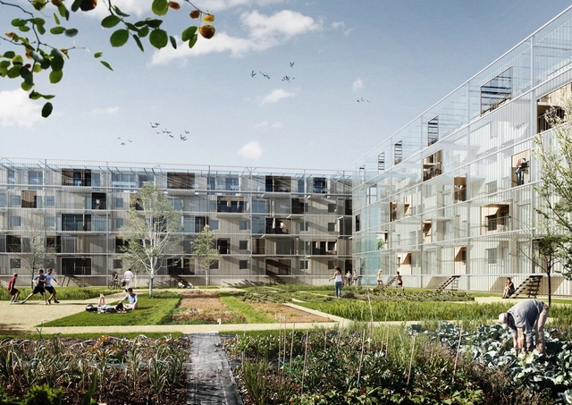 Nordic Built Challenge Finalist Proposal / FORA + Beth Hughes - Housing, Garden, Facade