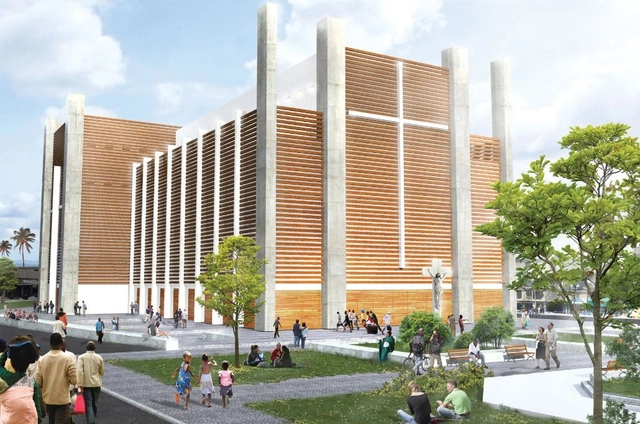 Notre Dame Haiti Cathedral Competition Entry / TABB Architecture - Cathedral, Facade, Cityscape