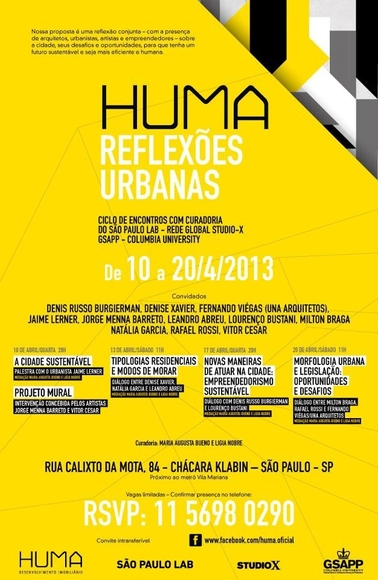 Huma Reflexões Urbanas - Ciclo de encontros busca soluções sobre urbanismo, arquitetura e sustentabilidade para as grandes - Imagem de Destaque