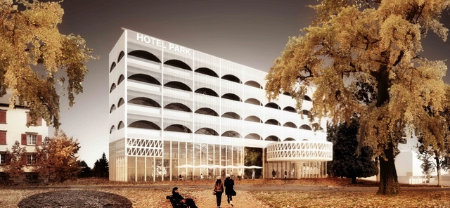Hotel Park and Seeallee Heiden Competition Entry / Kubota & Bachmann Architects + Martinez - Hotels, Facade, Arch