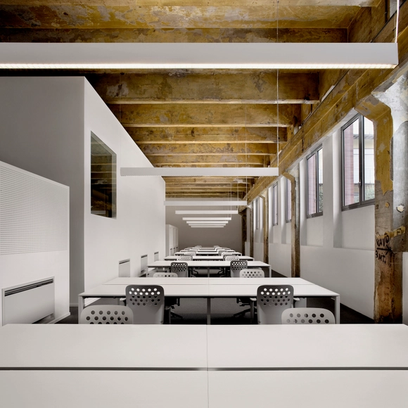 Sempla Offices / DAP Studio - Offices, Kitchen, Beam, Facade, Table