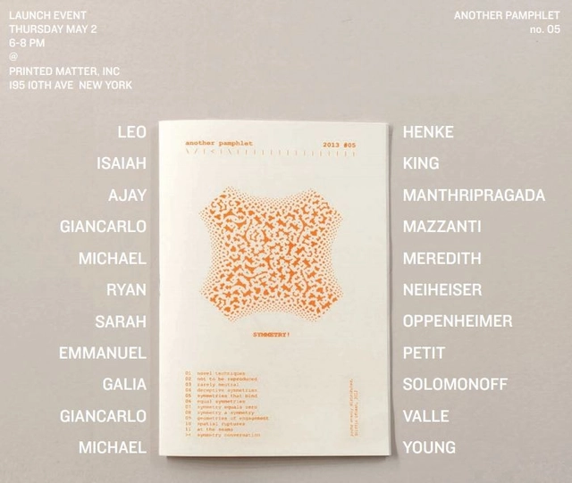 Another Pamphlet, Symmetry no.05 Launch Event - Featured Image