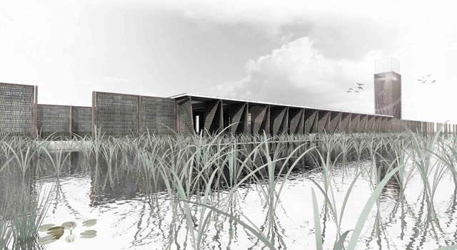 'The Fenland Beacon': Great Fen Visitor Center Competition Entry / Nicholas Hare Architects - Cultural Architecture, Facade