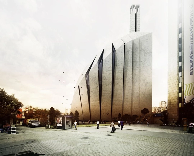 Central Mosque of Pristina Competition Entry / Tarh O Amayesh - Mosque, Facade, Arch, Cityscape