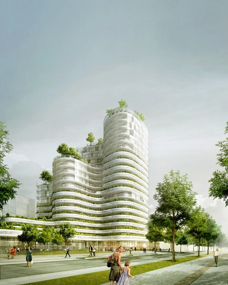 Housing Units in Nantes Winning Proposal / Hamonic + Masson - Housing, Facade, Cityscape